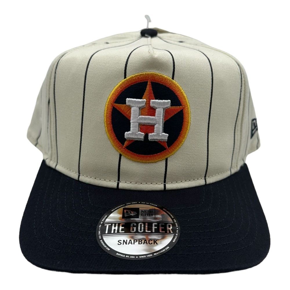 New Era The Golfer Houston Astros MLB Pinstripe Navy Snapback Hat Cap UO EXC